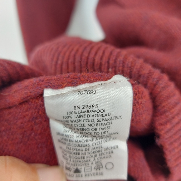 Pendleton Wool V Neck Sweater Size XL Burgundy - Picture 4 of 4